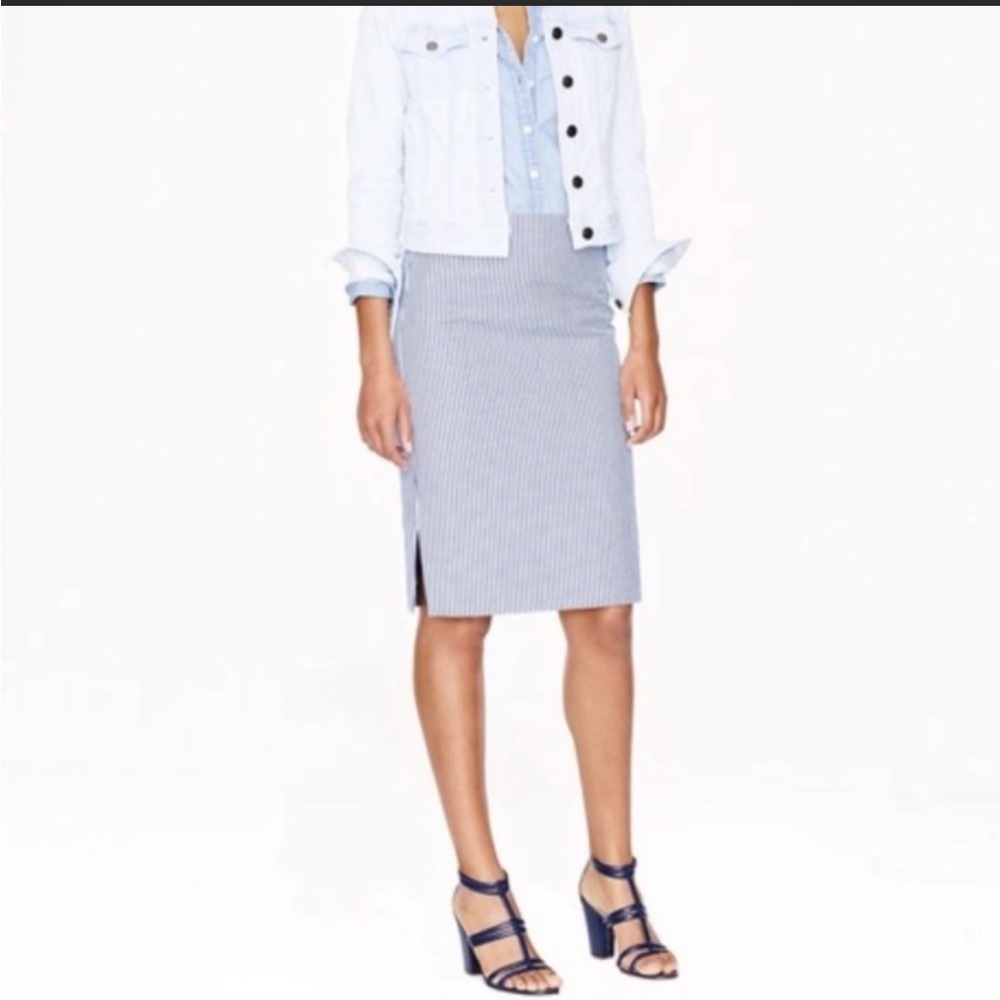 J. Crew Number 2 Pencil Seersucker Skirt